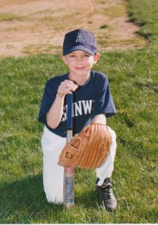 A young Will Kengor poses for his little league baseball team.