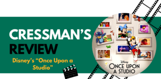 Poster for Cressman's Review featuring the Disney poster for "Once Upon a Studio"