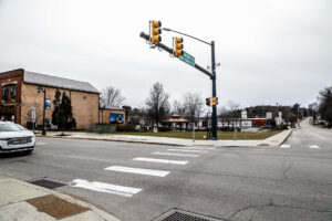 The vacant lot at 100 S. Main St. Slippery Rock, Pennsylvania