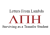Letters from Lambda: Surviving as a transfer student