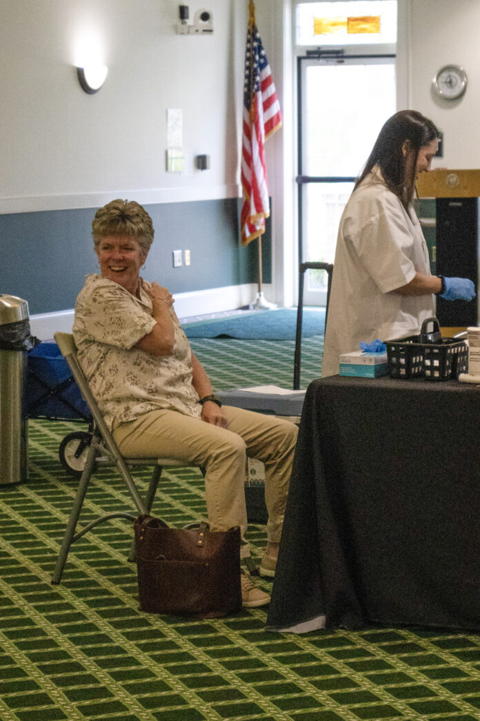 Vaccine Clinic 3 A woman attends the SRU-hosted vaccine clinic. The clinic was held both Tuesday and Thursday for public use.
