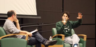 Darren Criss visits SRU Darren Criss sits in the SSC Ballroom and answers questions from the audience. Criss made his Broadway debut in 2012.