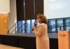 SRU President Karen Riley addresses students and staff