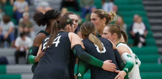 Rock volleyball falls to IUP in four sets